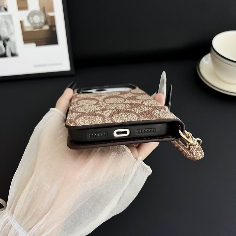 Leather Flip iPhone Case  With Card Holder