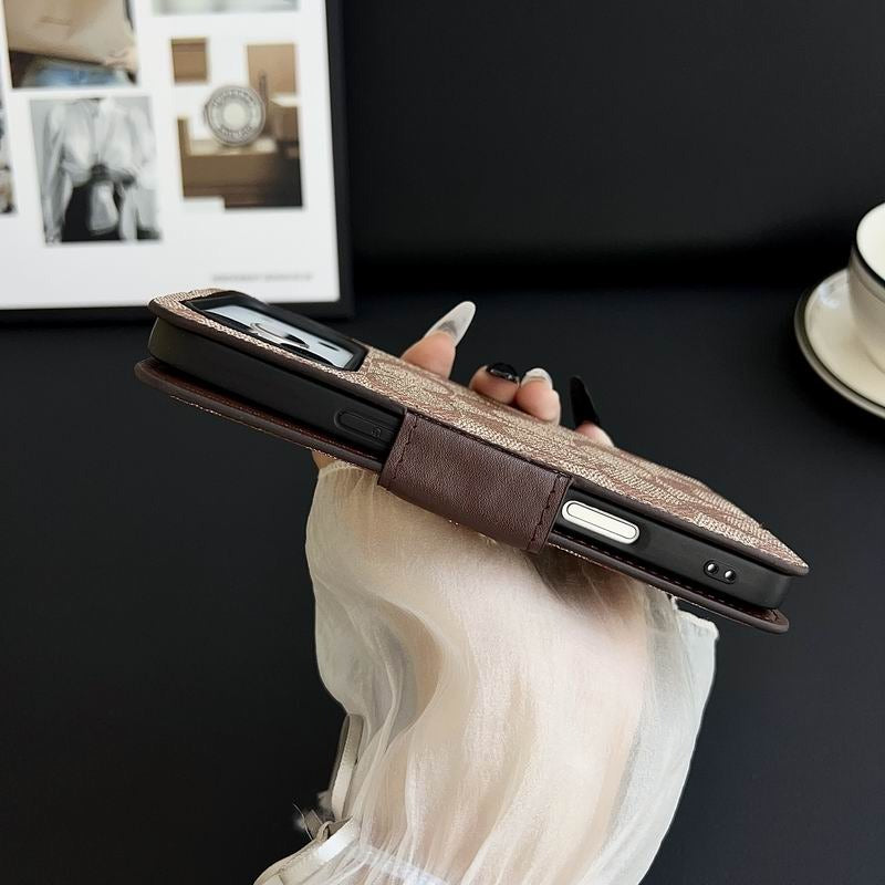 Leather Flip iPhone Case  With Card Holder